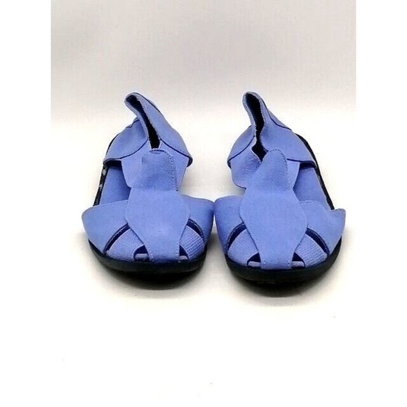 ComfortEase Womens Sandal Purple Cotton Slip On Shoe Stretch Straps Flat Heel 11 - Picture 3 of 12